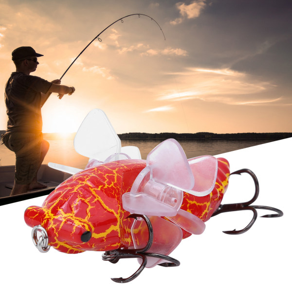 Hard Fish Lure Bionic Cicada Shape fiskebete med roterande snurrar Propeller Diskantkrok 7,5 cmY238-2