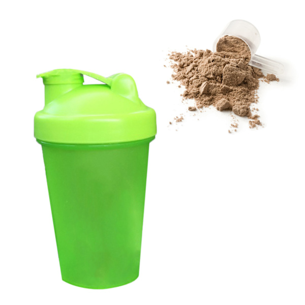 Proteinpulver Shaker Cup PP Shaker Flaske med Rustfrit Stålkugle til Blanding 500mlGrøn