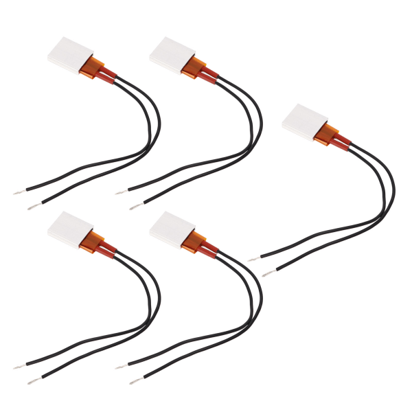 5 stk PTC varmeplade keramisk termostatisk aluminium PTC varmeelement 70℃ sort kabel 12V