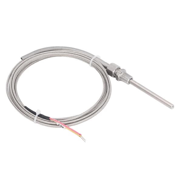 K-typ termoelement 1/8 tum NPT 2M linje justerbar fjäderlängd exponerad isolering temperatursensor