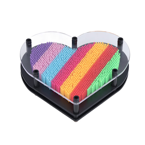 Pin Art Board 3D Tredimensionell Hjärtformad Regnbågsklon Handmodell Nål Målning Handavtryck Dekoration
