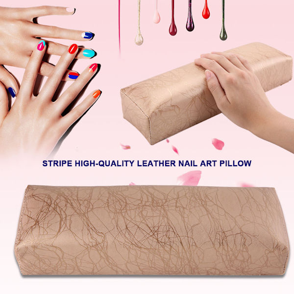 Stribet Høj Kvalitet Læder Neglekunst Pude Manicure Blød Svampe Hånd Hvil Rest Cusion Holder 01#