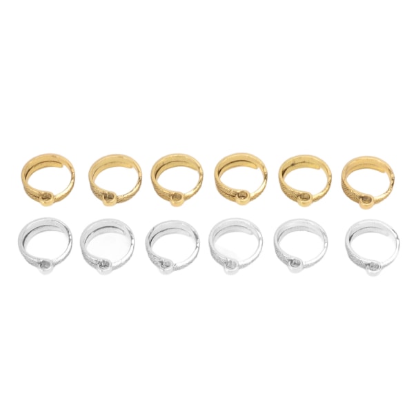 12 stk Strikke Hekle Loop Ring Legering Justerbar Garn Guide Finger Holder Hekle Ring