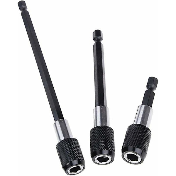 3 st 6,35 mm Hex Skaft Magnetisk Förlängningsbitshållare För Skruvmejsel 60mm 100mm 150mm Snabbkopplings Förlängningschuck Adapter Kit För Skruvar, Muttrar och A