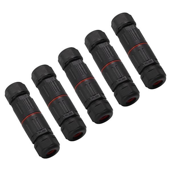 5 Stk M3 2Pin Aviation Plug Docking Connector IP68 Vandtæt udendørs gadelampe Ledningskabelstik 300V 16A