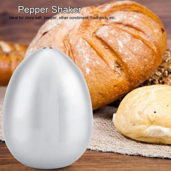 Pepperbøsse i rustfritt stål i eggform for kjøkkenutstyr (3 hull)