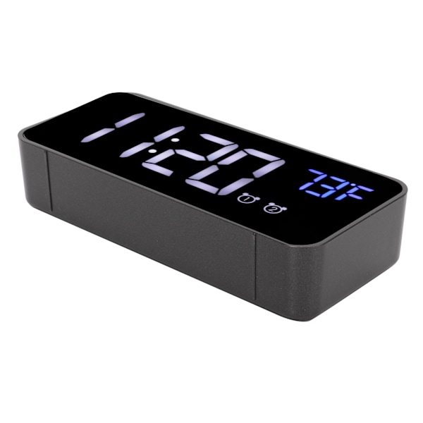LED Digital Väckarklocka Termometer med Snooze USB Laddning Sovrum Kontor DekorationSvart