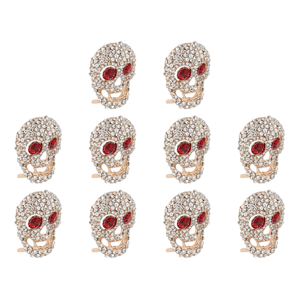 10 stk DIY Skull Rivets Gotisk Stil Blanke Rhinestones Rustfrie Lær Håndverk Dekorasjoner for Å Lage Sko Klær Vesker