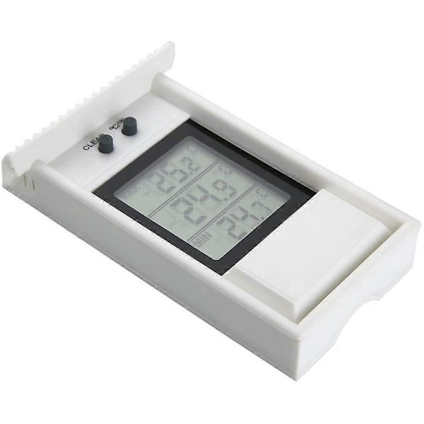 Vattentät Digital Termometer, Klassisk Design, Exakt Mätning för Inomhus eller Utomhus, Lämplig för Trädgård, Växthus, Odlingstält, Vit
