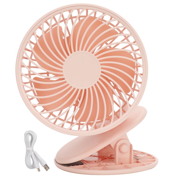 Portable Desk Fan 3 Speed Wind Mini Desktop Fan with Clip for Home Office and BedroomPink