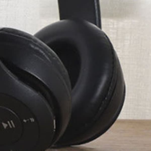 Bluetooth-headset vikbart tung bas ergonomiskt trådlöst sportheadset för studenter vuxna hemmakontor skola svart