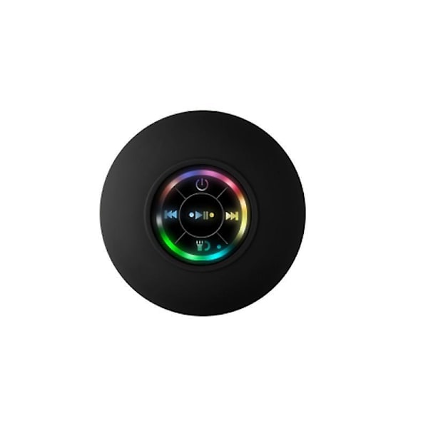 Portabel Bluetooth-högtalare med LED-lampa Mini utomhusduschhögtalare Inbyggd mikrofon Svart