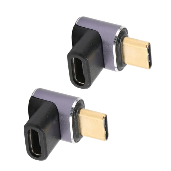 2 stk. USB C han til hun adapter retvinklet 90 grader PD 100W 40Gbps 8K60Hz HD Type C han til hun adapter