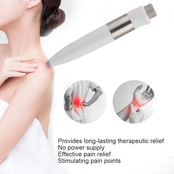 Elektronisk puls multi akupunkturmassagepenna Health Care Tool (vit)