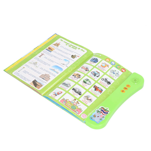 Språk Inlärning Digital Bok Thai Engelska Ljud Talande Bok för Ord Inlärning Förskola Utbildning Grön