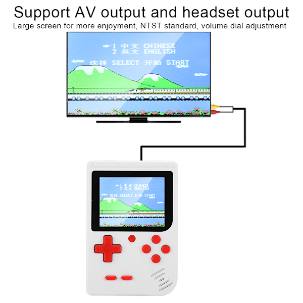 Håndholdt Gamepad 2.8in HD Farveskærm 400 Klassiske Spil Spil Controller HvidHvid