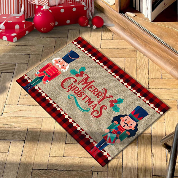 Jul Dörrmatta Nötknäppare Julmattor Välkommen Dekorativ Dörrmatta God Jul Dörrmatta 40x60cm (Färg B)