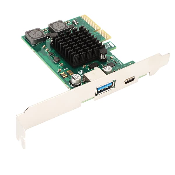 PCIE til USB 3.1 udvidelseskort selvforsynende 2 porte 1xUSB C 1xUSB A 10Gbps USB 3.1 Gen 2 PCIE adapterkort