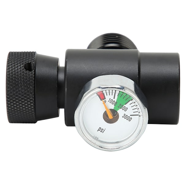 CO2-cylinderpåfyllningsadapterkontakt CGA320 // TR21-4 ASA 3000psi tryckmätare svart