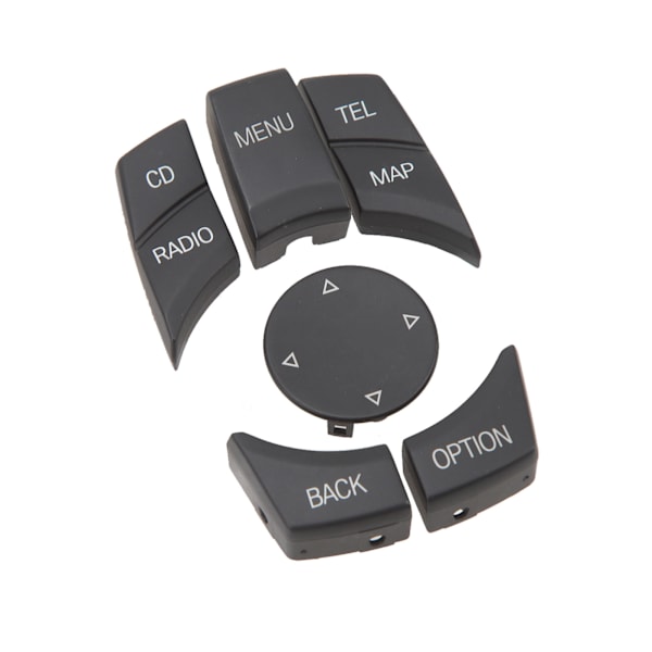 6PCS Centrala Multimedia-knappar Utsökt Yta Slät Touch Control Knob Button Cover Passar för 1 3 5 6 Serie Matt Svart