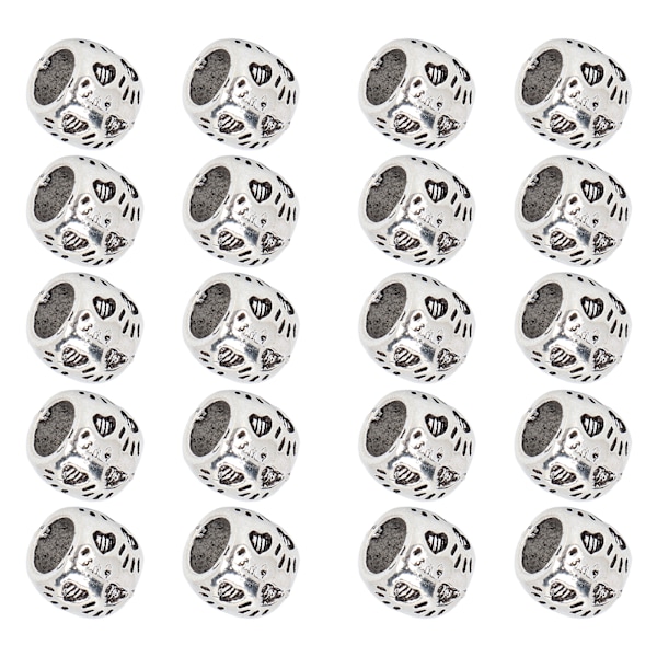 20 st DIY skäggpärlor retro silverlegering hårflätning dreadlocks pärlor tillbehör för armband hänge halsband