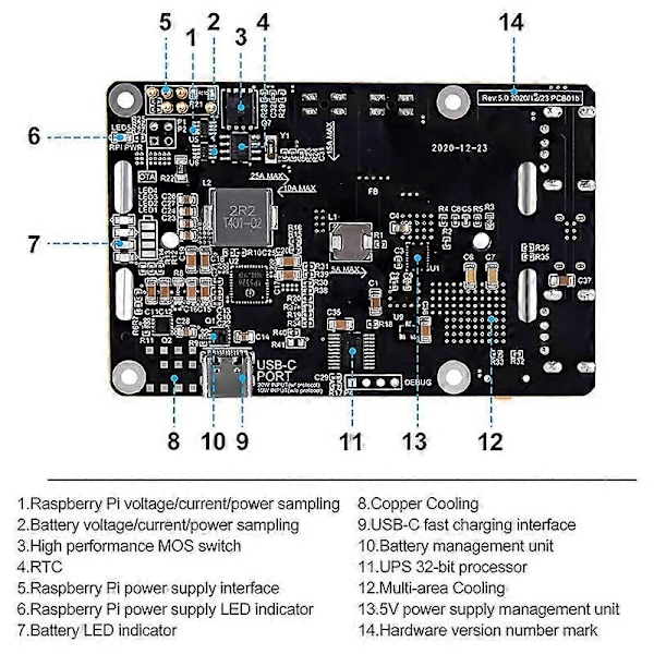 Til UPS Power UPS HAT 18 650 Batteriudvidelseskort