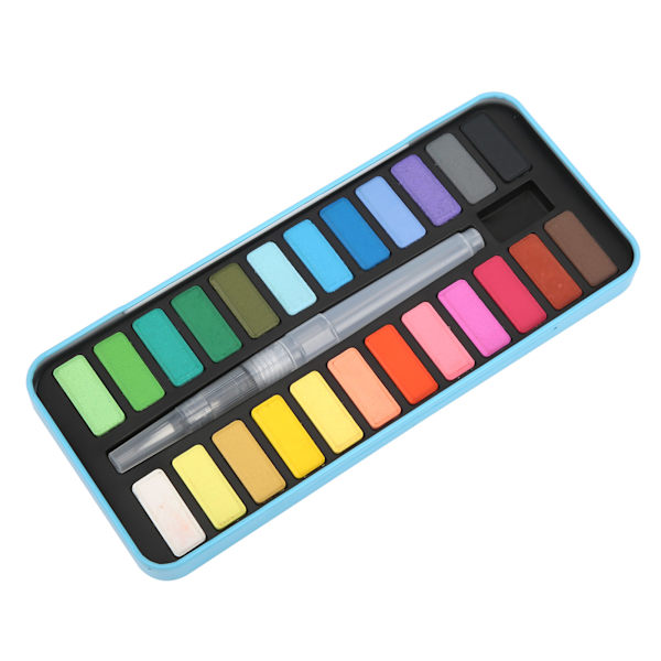 Fast pigment DIY 24 forskellige farver kunstmaling med 1 pensel til studerende akvarel graffiti maleri