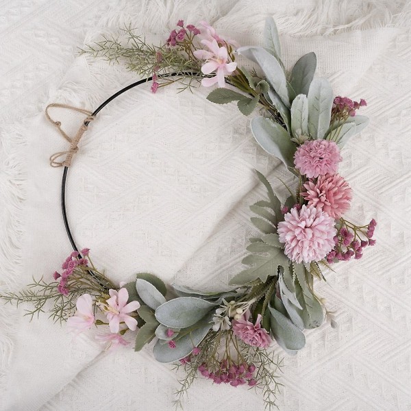 Kunstig blomsterkrans for bryllup, fest, hjemmeinnredning