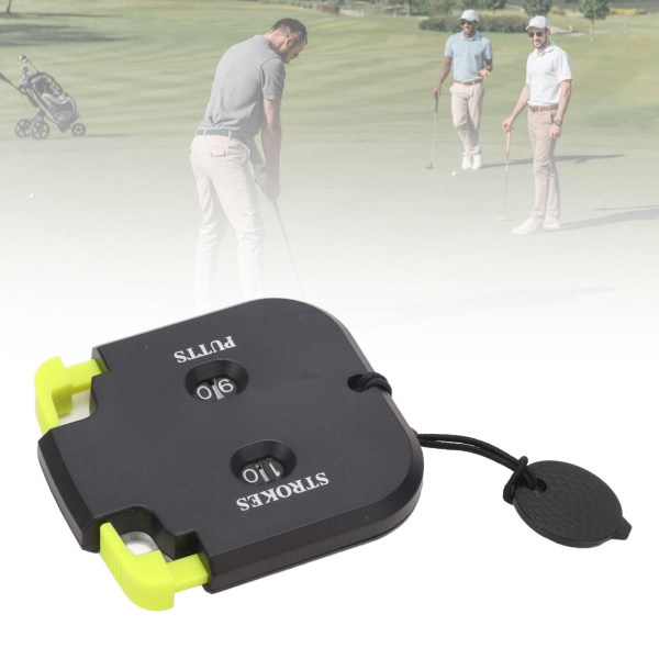 Golfscoreteller - 2-sifret plastslagputtklikker for 2 spillere - svart kropp, grønn press
