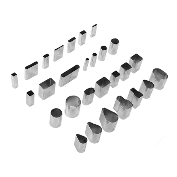 28 Shape Style Hollow Punch Cutter Set Rektangulärt högt kolstål Läder Pressverktyg Läderverktyg för läder