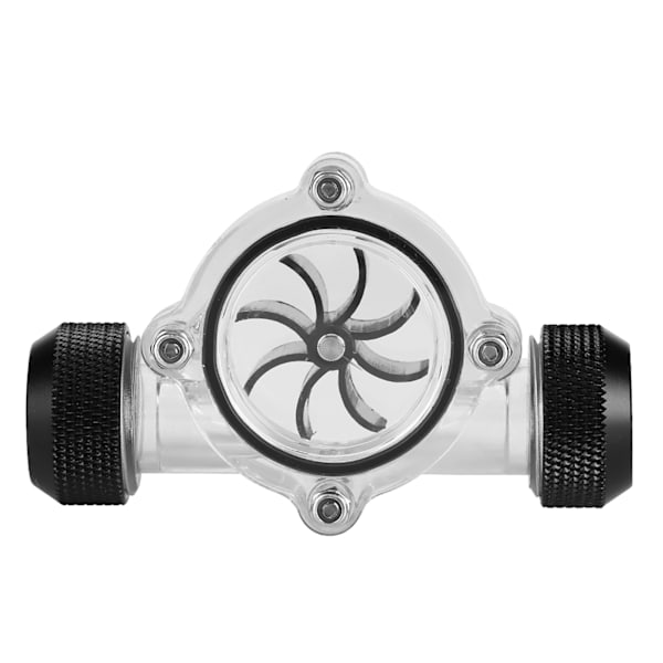 G1/4" gängport hona till hona flödesmätare för PC vattenkylning 8 impellers (svart)