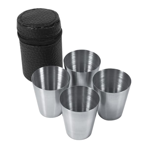 Bærbar te-kaffekopp i rustfritt stål 30 ml ølkruspose for reise (4 stk)