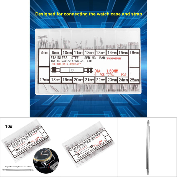 Urbælte i rustfrit stål Fjederforbindelsesstang Armbåndsurrem Fastgøringsstift Reparationsværktøj 10#