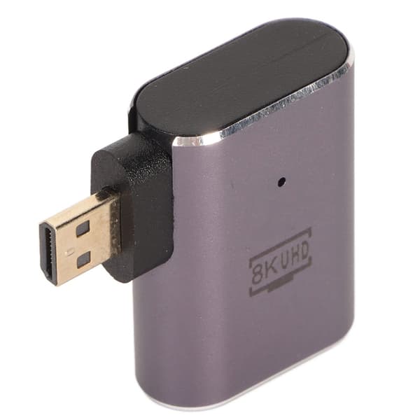 D-formad konverter 8K höger vinkel Mini hane till HDMI hona adapter