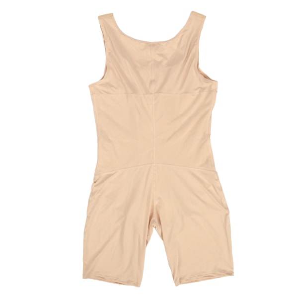 Män Shapewear Body Mjuk Andas Justerbar Postoperativ Kompression Bantning Body Hudfärg M