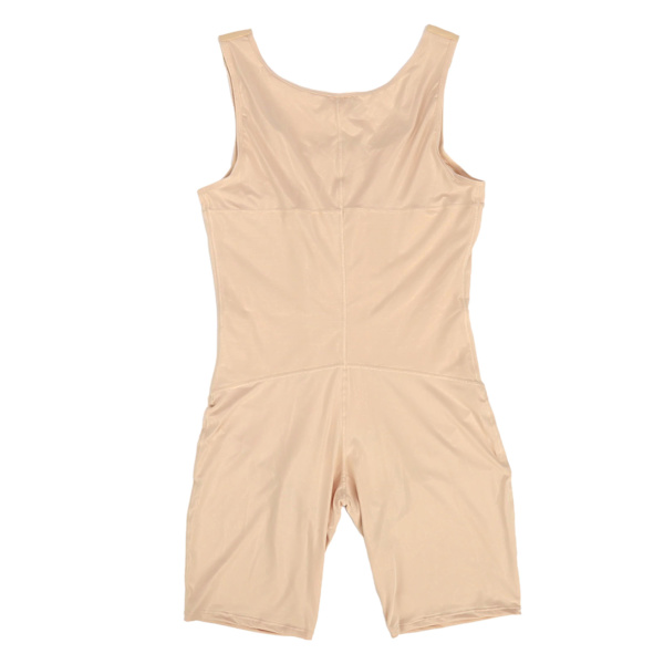 Mænd Shapewear Bodysuit Blød Åndbar Justerbar Postoperativ Kompression Slankende Bodysuit Hudfarve M