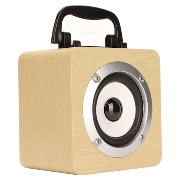 Bärbara Bluetooth högtalare Kraftig bas Stereo Retro Trådlös minihögtalare i trä för fest utomhus