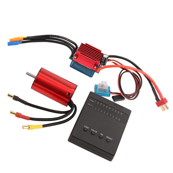 Børsteløs motor ESC-sæt 5900KV vandtæt børsteløs motor 35A ESC programmeringskort kombosæt til HSP til 1/12 RC-bil
