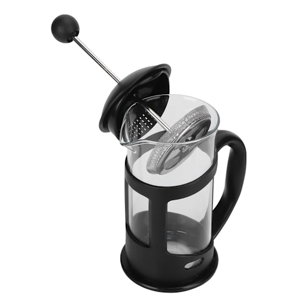 Kaffe- och tekanna i borosilikatglas med hög temperaturbeständighet, 350 ml, svart
