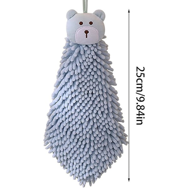 3 stk. Chenille Håndklæder - Små Håndklæder med Hængeløkke, Super Bløde Chenille Kugle Håndklæder, Tykt Mikrofiber Håndklæde til Køkken og Badeværelse