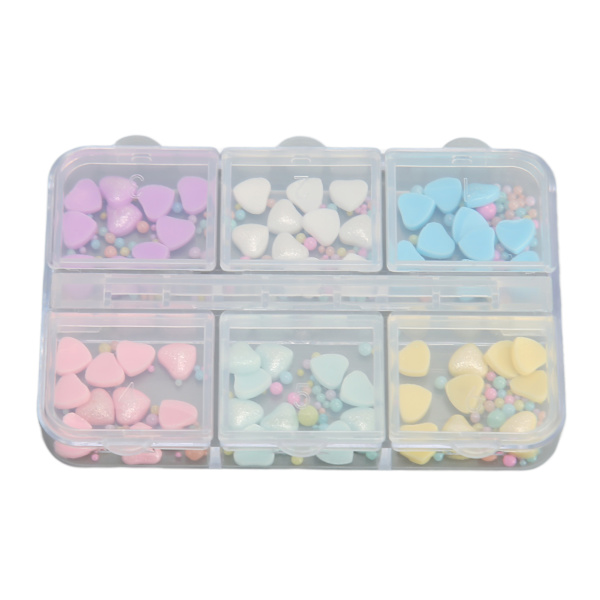 1 Box Heart Nail Art Decor Kannettava turvallinen Hartsi DIY Nail Art koristeet kotikynsihoitolaan
