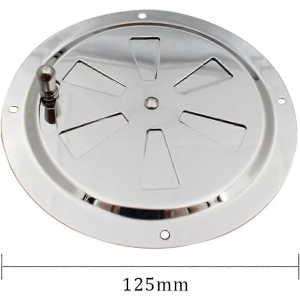 Rund Ventilationsrist, Justerbar Ventilationsåbning Rustfrit Stål Ventilationsventil Luftindtag og -udtag 125 mm