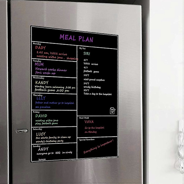 2025 Ny Magnetisk Whiteboard Køleskab Blød Whiteboard Mobil Ugeplanlægger