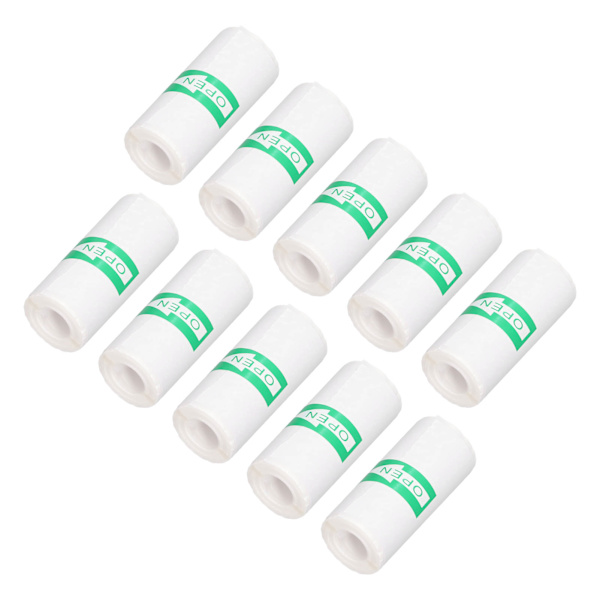 10 ruller termisk printerpapir selvklæbende papirruller hvid printbar kvitteringsetiket 57x25mm
