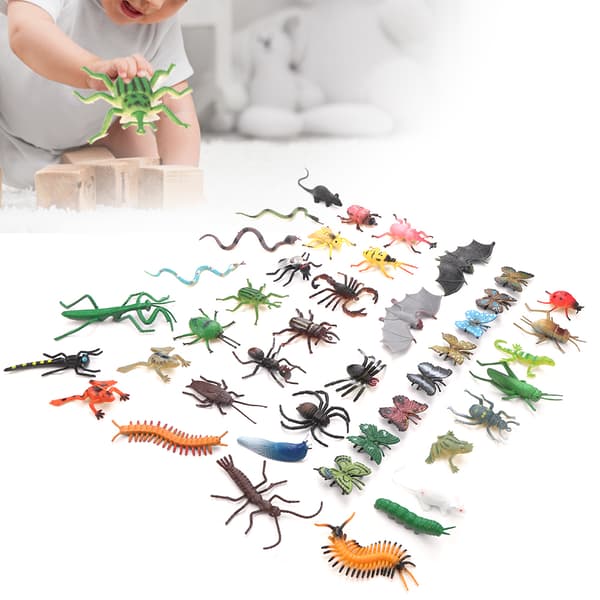43 st / set Dinosaurier Insekter Modell Hög Simulering Barn Utbildning Modell Set Dinosaurier Modell