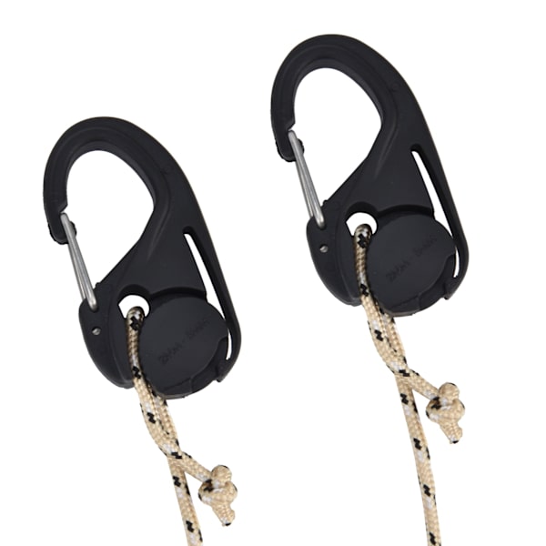 2 stk Heavy Duty Rope Strammer Skralde Binde Reb Karabinhage Krog Telt Fastener til udendørs