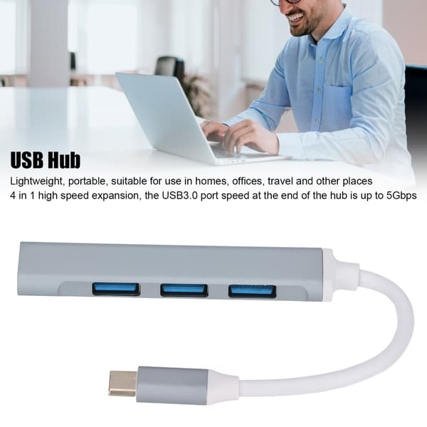 4-i-1 USB C Hub: Højhastigheds Letvægts Bærbar Dockingstation