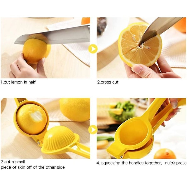 Gul Manuel Citruspresser Metal Citron Lime Squeezer Professionel Håndværktøj