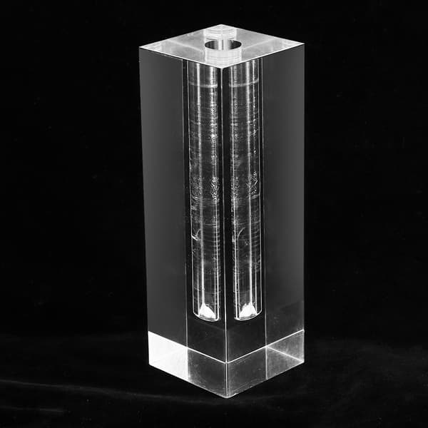 Transparent rektangulär rosenblomsbas Akryl displayställ Hemrumsdekoration prydnad