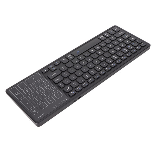 Touchpad Tastatur Numerisk Touchpad 2.4G trådløs USB-mottaker Plug and Play trådløst tastatur med Touchpad Black